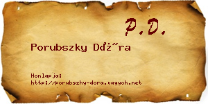 Porubszky Dóra névjegykártya