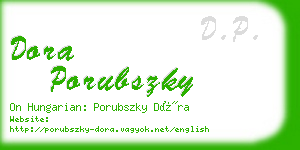 dora porubszky business card